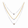Three Ranks Heart Shaped Alloy Necklace