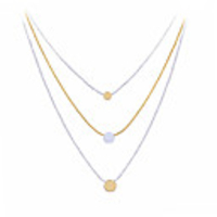 Three Ranks Round Shaped Alloy Necklace
