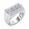three stone rolex style mens ring 0.27 ct round diamond in 14k white gold finish (10)