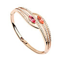 Three Thin Crystal Chain Fashion Bracelet