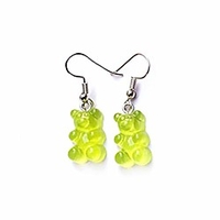 tiande creative food fruit acrylic big drop dangle stud earrings for women girls -green