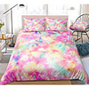 Tie Dye Duvet Cover Set Pink Blue Psychedelic Swirl Pattern Boho Hippie Boys Girls Bedding Sets(Include 1 Duvet Cover and 1or 2 Pillowcases)