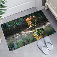 Tiger Digital Printing Floor Mat Modern Bath Mats Nonwoven / Memory Foam Novelty Bathroom