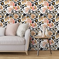 Tiger Floral Texture Self-adhesive Wallpaper Environmental Protection Waterproof Removable Living Room Wall Stickers miniinthebox