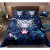 Tiger Print 3-Piece Duvet Cover Set Hotel Bedding Sets Comforter Cover with Soft Lightweight Microfiber,  Include 1 Duvet Cover,  2 Pillowcases for Double/Queen/King(1 Pillowcase for Twin/Single)