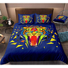 Tiger Print 3-Piece Duvet Cover Set Hotel Bedding Sets Comforter Cover with Soft Lightweight Microfiber,  Include 1 Duvet Cover,  2 Pillowcases for Double/Queen/King(1 Pillowcase for Twin/Single)