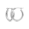 tiny 14k white gold hoop earrings,  12mm diameter (white-gold)