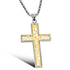 Titanium 316L Stainless Steel Jesus Resurrection Cross Pendant Necklace Gold With Gift Box
