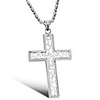Titanium 316L Stainless Steel Jesus Resurrection Cross Pendant Necklace Silver With Gift Box