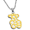 Titanium 316L Stainless Steel 18K Gold Bear Pendant Necklace With Gift Box