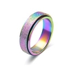 titanium steel sand blast spinner band rings for wedding engagement black,  rose gold,  rainbow