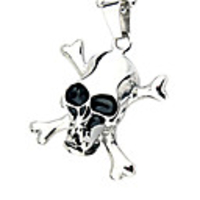 Titanium Steel Skeleton Head Nacklace