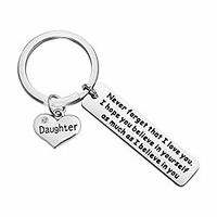 to my daughter gift never forget that i love you keychain inspirational gift for daughter from dad,  mom (believe daughter)