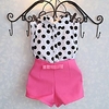 Toddler Clothing Set Sleeveless White Polka Dot Bow Daily Sports Going out Basic Regular miniinthebox