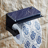 Toilet Paper Holder With Shelf Alumium Alloy Creative Modern Aluminum 1pc Wall Mounted for Mobile Phone Storage Dispenser Stand
