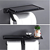 Toilet Paper Holder With Shelf Alumium Alloy Creative Modern Aluminum 1pc Wall Mounted for Mobile Phone Storage Dispenser Stand