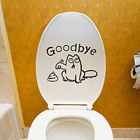 Toilet Stickers - Plane Wall Stickers Animals Living Room / Bedroom / Bathroom / Re-Positionable