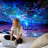 Tongdi modern tapestry INS elegant starry universe companion under the starry sky printed wall-mounted doily home decoration living room bedroom living room