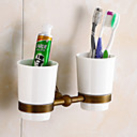 Toothbrush Holder Creative Antique / Traditional Brass / Ceramic Bathroom Wall Mounted