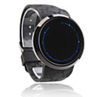 Touch Screen Creative Blue LED Flashing Wristband Watch