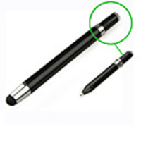 Touchscreen Stylus with Retractable Mini Ball Point Pen for iPad 2/iPad/Playbook/Xoom (black)