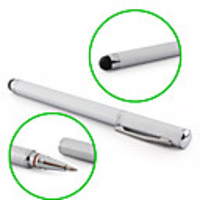 Touchscreen Writing Stylus with Ball Pen for iPad/iPad 2/iPhone 4/Playbook/Xoom/P1000 - Silver