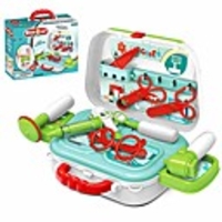 toy doctor kit - kids pretend play set dentist medical role play educational doctor playset with the case. (15-pcs)