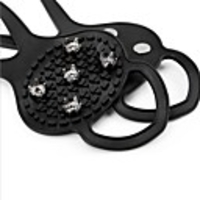 Traction Cleats Crampons Antiskid Portable Rubber Metal Hiking Climbing Camping / Hiking / Caving 2 pcs Black