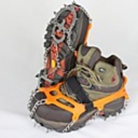 Traction Cleats Crampons Outdoor Non-Slip Stainless Steel Metal Alloy Rubber Climbing Outdoor Exercise Orange