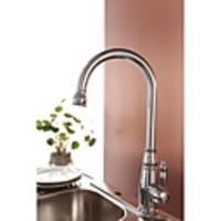 Traditional Chrome Finish One Hole Single Handle Deck Mounted Rotatable Brass Kitchen Faucet