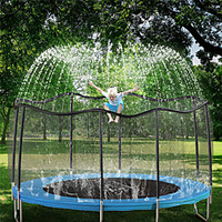 Trampoline Sprinkler for Kids,  Summer Outdoor Toys Sprinkler,  Backyard Waterpark Kids Sprinkler,  Water Games Toys,  Sprinkler for Kids,  Trampoline Accessories (39 ft,  Black) miniinthebox