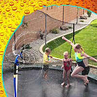 Trampoline WaterWhirl - Kids Fun Summer Outdoor Water Park Game Sprinkler - Waterpark Toys for Boys Girls and Adults - Trampoline Accessories Included miniinthebox