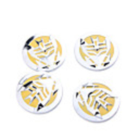 Transformers Decepticons Wheel Center Cap Sticker Yellow (4 psc)