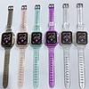 Transparent Shining Conjoined Silicone Wrist Strap for Apple Watch Band Series 6 5 4 3 2 1 Band Sport Strap for Iwatch 38mm 40mm 42mm 44mm