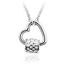 Transparent Shining Crystal And Platinum Plated Alloy Pendant Necklace