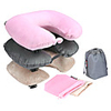 Travel Comfort Auto inflation Velveteen Outer Cover Neck Pillow