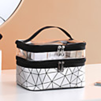 Travel Luggage Organizer / Packing Organizer Totes Cosmetic Bags Cosmetic Bag Multifunctional Large Capacity Waterproof Portable Simple Transparent PU Leather PVC(PolyVinyl Chloride) For Casual