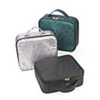 Travel Organizer Cosmetic Bag Travel Toiletry Bag Large Capacity Washable Travel Storage With Top Carry Handle Plaid PU Leather For Portable Foldable Luggage / Durable