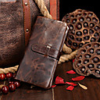 Travel Wallet Document Organizer Card Holder Anti-theft RFID Blocking Everyday Use Security Genuine Leather Classic Vintage Gift For Men