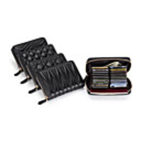 Travel Wallet Document Organizer Card Holder Anti-theft RFID Blocking Zip Around Everyday Use Security PU Leather Fashion Gift For Men