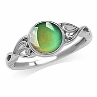travet color change mood rings emotion feeling temperature rings faux gem round stone ring, no9