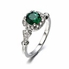 travet green faux crystal engagement ring for women square rhinestone proposal ring gem wedding band party jewlery size 6-10, green 7
