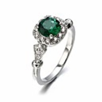 travet green faux crystal engagement ring for women square rhinestone proposal ring gem wedding band party jewlery size 6-10, green 7