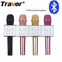 Travor Bluetooth Q7 Wireless Microphone Karaoke Speaker High-end Version Mic KTV Player Phone Mike For Computer Stage Conference