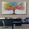 Tree Colorful Oil Painting 100% Handmade Hand Painted Wall Art On Canvas Horizontal Abstract Landscape Comtemporary Modern Home Decoration Decor Rolled Canvas No Frame Unstretched miniinthebox