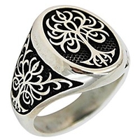 tree of life 925 sterling silver turkish jewelry men ring (10.5)