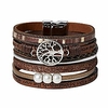 tree of life boho multilayer leather wrap bracelet for women shiny magnetic clasp bracelet jewelry for girl (brown) miniinthebox