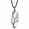 tree of life chakra crystal wire wrapped natural clear quartz healing crystal point pendant necklace for women
