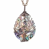 tree of life pendant nature abalone shells handmade wire wrapped charms necklace jewelry