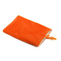 Trendy Cell Phone Vertical Velvet Bag Orange (4.3 inch Wide)